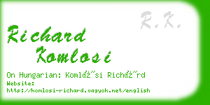 richard komlosi business card